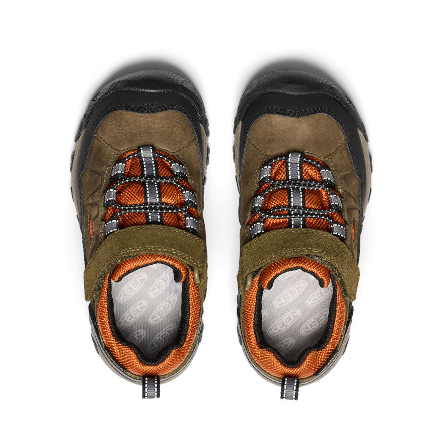 Little Kids' Targhee IV Waterproof Hiking Shoe | Dark Olive/Gold Flame - Image 4