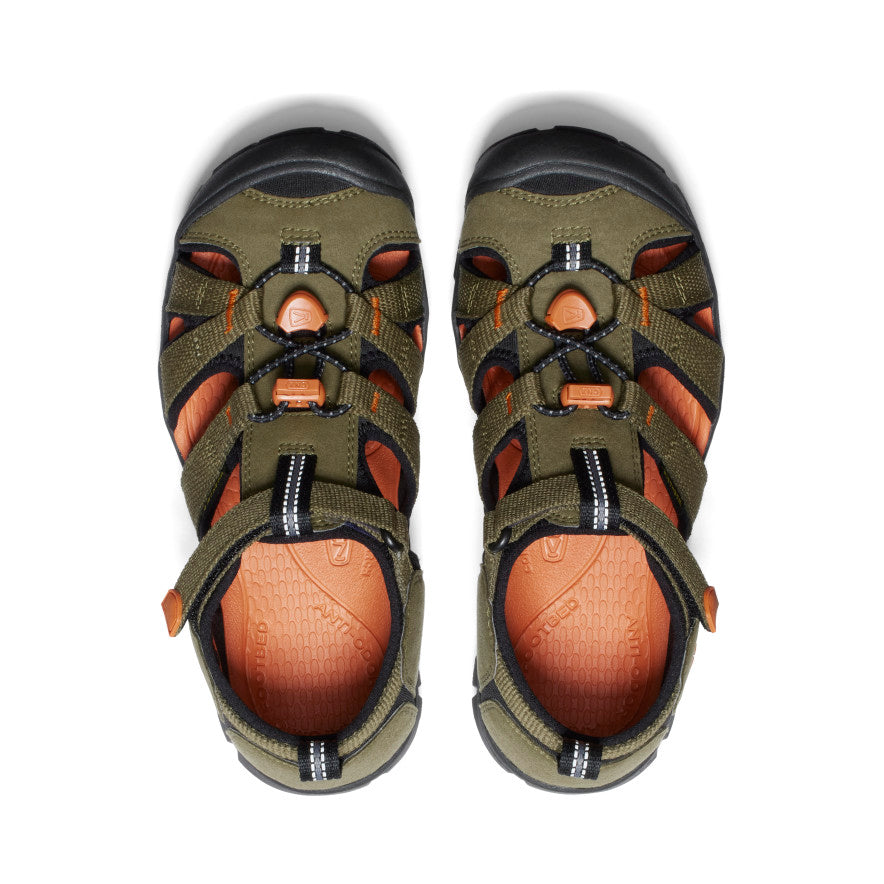 Big Kids' Seacamp II CNX | Dark Olive/Gold Flame - Image 4
