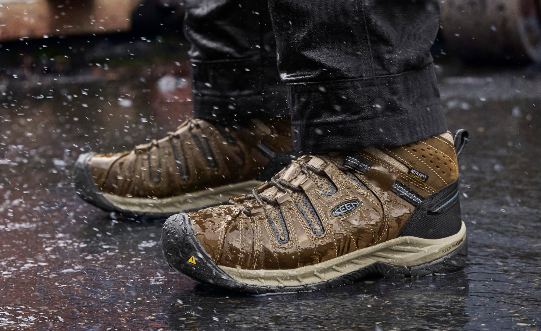 Men's Flint II Waterproof Boot (Steel Toe) | Cascade Brown/Orion Blue - Image 6