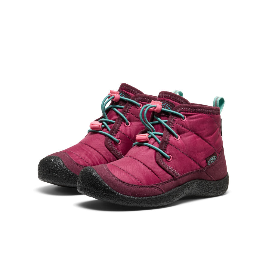 Big Kids' Howser II Waterproof Chukka | Beaujolais/Pool Blue - Image 2
